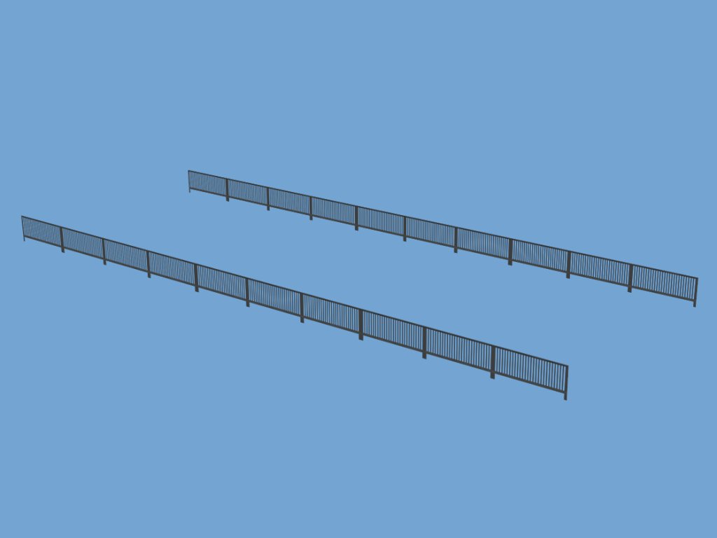 Gelaender HT 20x7.5m dunkelgrau