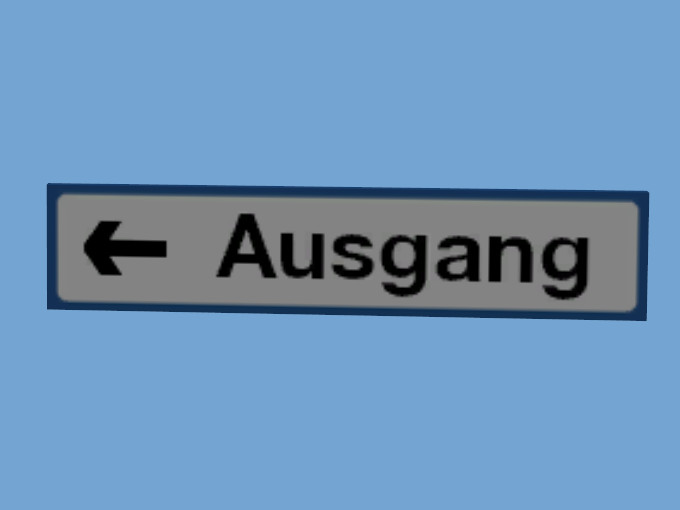 MA Schild fernblau Ausgang