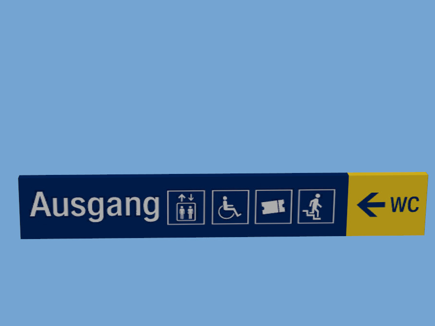 Weinheim Schild Ausgang links